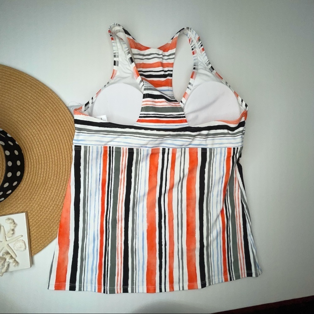 Next Earth Stripe Racerback Tankini Swim Top M - Picture 8 of 14